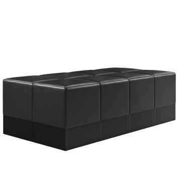 CUBO | Bistro Hockerbank | Schwarz | Leder