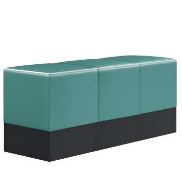 CUBO | Firkantet puff sett | taupe | lær