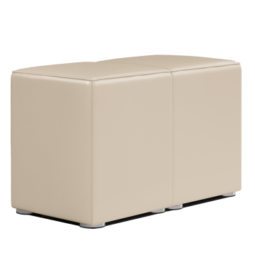 CUBO FULL | Bistro Hockerbank | Creme | Leder