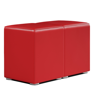 CUBO FULL | Bistro Hockerbank | Rot | Leder