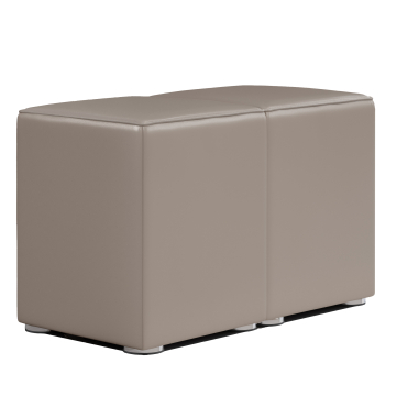CUBO FULL | Bistro Hockerbank | Taupe | Leder