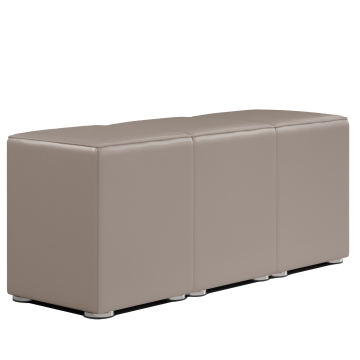 CUBO FULL | Set de pouf carré | Taupe | Cuir