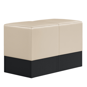 CUBO | Set de pouf carré | Crème | Cuir