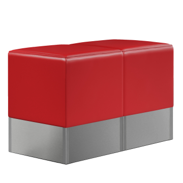 CUBO | Set pouf | Rosso | Pelle