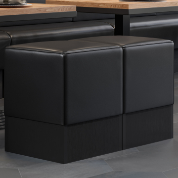 CUBO | Asiento Bistro Cube | Negro | Cuero
