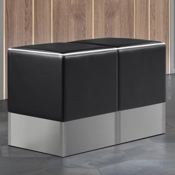 CUBO | Horeca Poef Set | Zwart | Leer