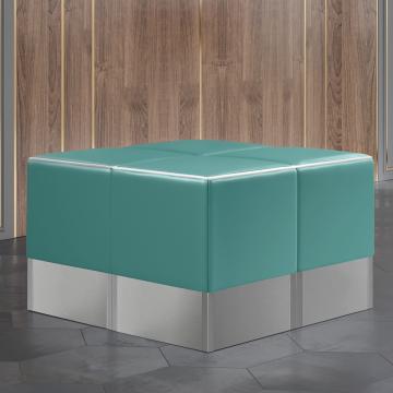 CUBO | Bistro Hockerbank | Türkis | Leder