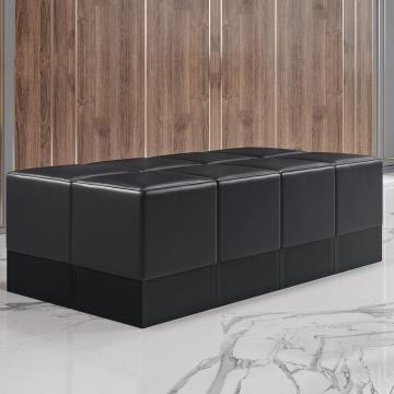 CUBO | Set pouf | Nero | Pelle