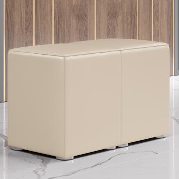 CUBO FULL | Horeca Poef Set | Creme | Leer