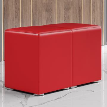CUBO FULL | Horeca Poef Set | Rood | Leer