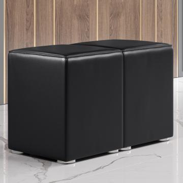 CUBO FULL | Horeca Poef Set | Zwart | Leer
