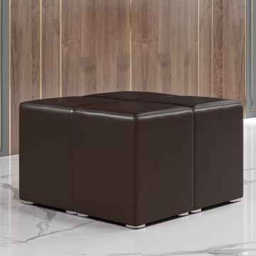 CUBO FULL | Bistro Hockerbank | Braun | Leder