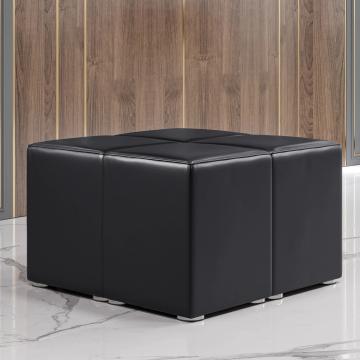 CUBO FULL | Bistro Hockerbank | Schwarz | Leder