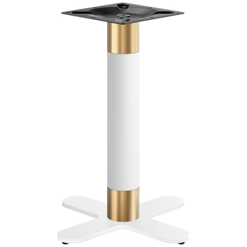 Curvo | Estructura de mesa de bistró | Estructura de mesa de bistró | Dorado/Blanco | Altura: 71 cm