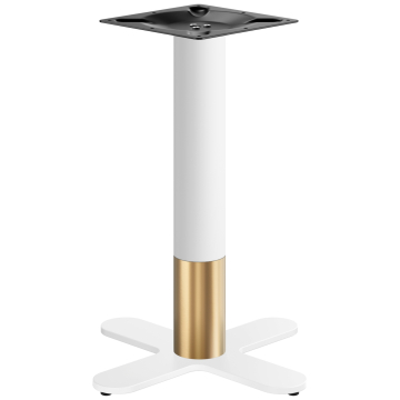 Curvo | Estructura de mesa de bistró | Estructura de mesa de bistró | Dorado/Blanco | Altura: 71 cm