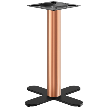 CURVED | Bistro Tischgestell | Kupfer/Schwarz | Höhe: 71 cm | Säule: Ø 7,6 cm | Fuß: Ø 58 cm