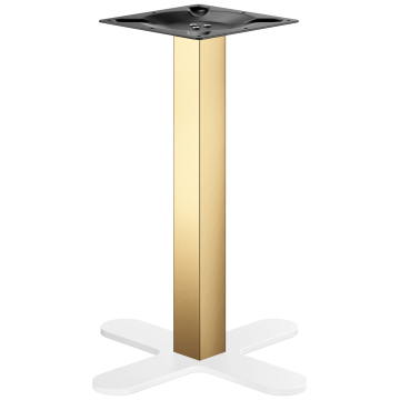 Gebogen | Bistrotafelonderstel | Bistrotafelonderstel | Goud/Wit | Hoogte: 71 cm | Kolom: 6 x 6 cm |