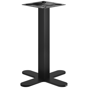 CURVED | Estructura de mesa de bistro | Negro | Altura: 71 cm | Columna: 6 x 6 cm | Base: Ø 58 cm