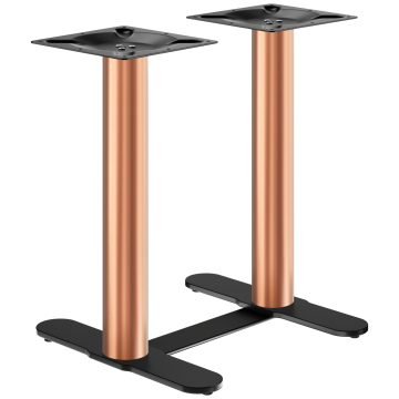 Buet | Bistrobordfot | Bistro dobbelbordfot | Kobber/Svart | Høyde: 71 cm | Søyle: Ø 7,6 cm | Fot: L