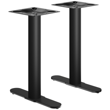 WYGIĘTY | Podwójna rama stołu bistro | Czarny | Wysokość: 71 cm | Kolumna: Ø 7,6 cm | Podstawa: dł. 58 cm