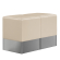 CUBO | Kub fotpall set | Krämfärgad | Läder