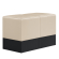 CUBO | Kub fotpall set | Krämfärgad | Läder