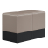 CUBO | Kub fotpall set | Taupe | Läder