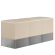 CUBO | Kub fotpall set | Krämfärgad | Läder