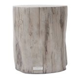 DAINTREE | Mesa auxiliar de diseño | Ancho: H 49 x 50 cm | Concreto | Teca blanca