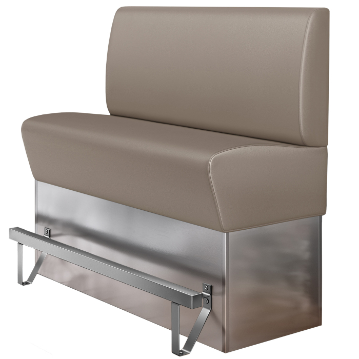 DALLAS | Gastro Hochbank | B:H 180 x 133 cm | Taupe | Glatt | Leder
