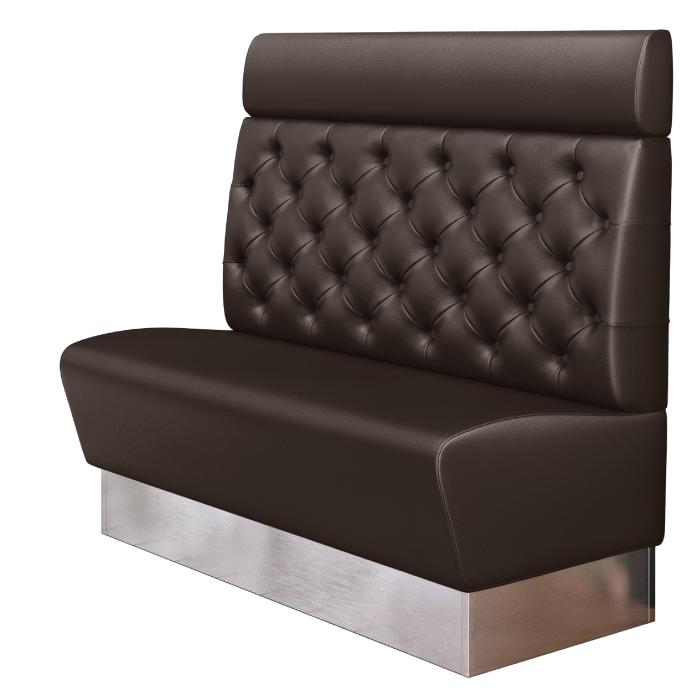DALLAS | Banco tapizado para hostelería | Ancho:Alto 140 x 128 cm | Marrón | Chesterfield | Cuero