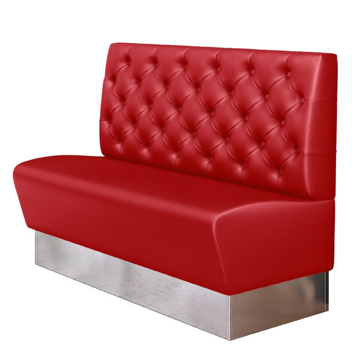 DALLAS | Banco tapizado para hostelería | Ancho:Alto 140 x 103 cm | Rojo | Chesterfield | Cuero