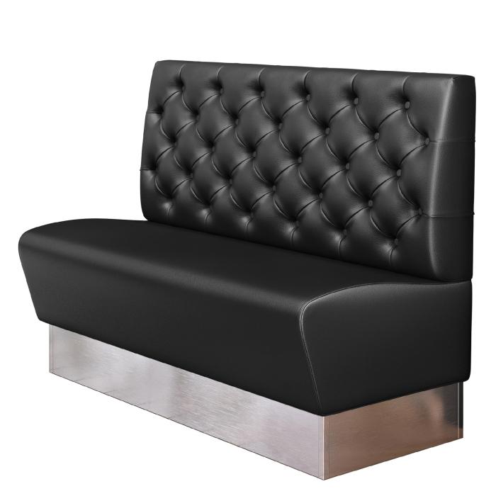 DALLAS | Banco tapizado para hostelería | Ancho:Alto 100 x 103 cm | Negro | Chesterfield | Cuero