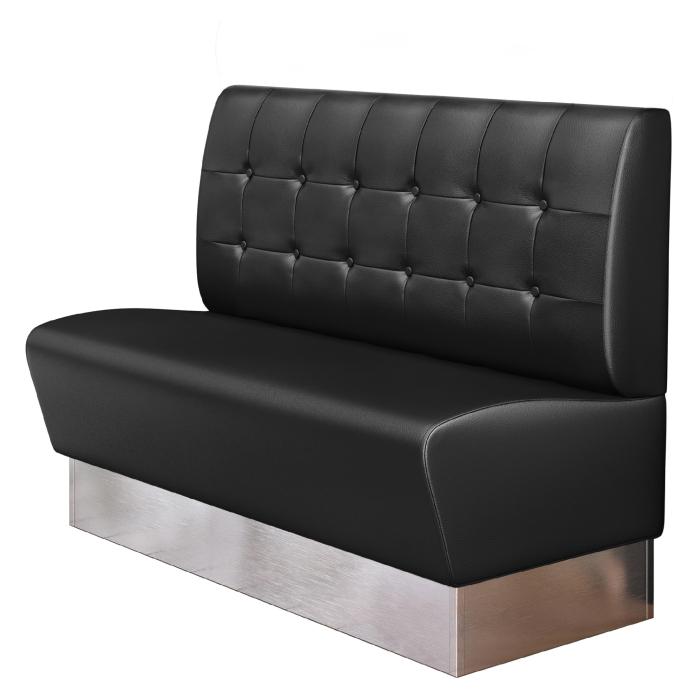 DALLAS | Banco tapizado para hostelería | Ancho:Alto 100 x 103 cm | Negro | Botón Chesterfield | Cuero