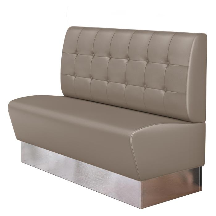 DALLAS | Banco tapizado para hostelería | Ancho:Alto 160 x 103 cm | Taupe | Botón Chesterfield | Cuero