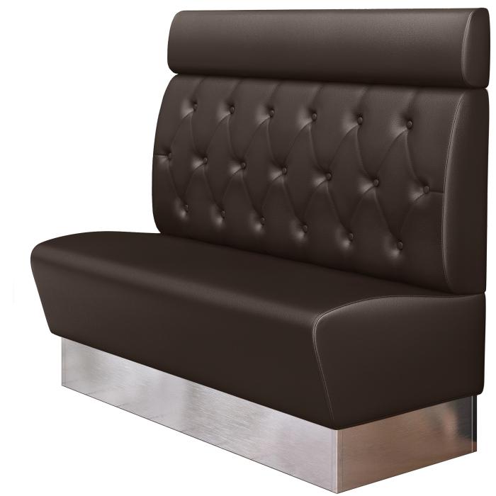 DALLAS | Banco tapizado para hostelería | Ancho:Alto 100 x 128 cm | Marrón | Rombo Chesterfield | Cuero