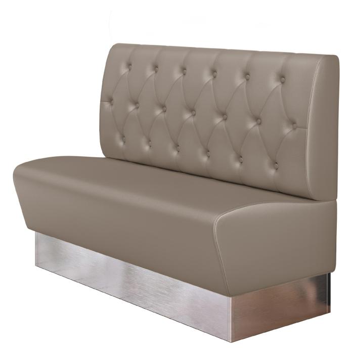 DALLAS | Banco tapizado para hostelería | Ancho:Alto 160 x 103 cm | Taupe | Rombo Chesterfield | Cuero