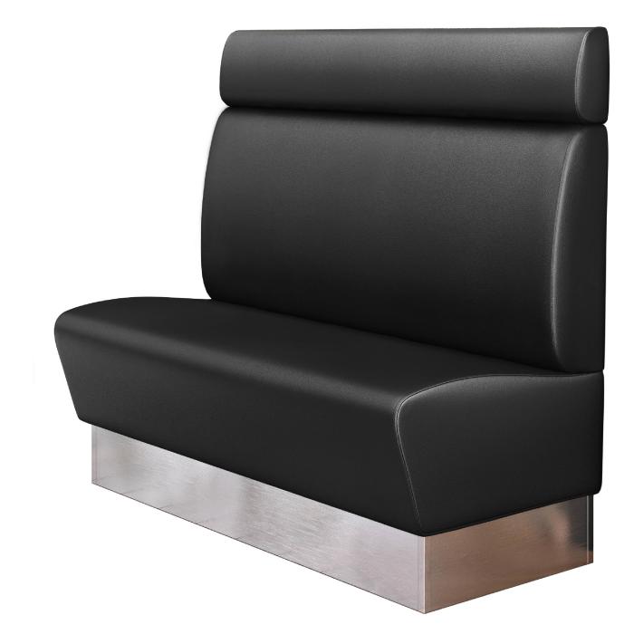 DALLAS | Banco tapizado para hostelería | Ancho:Alto 140 x 128 cm | Negro | Suave | Cuero