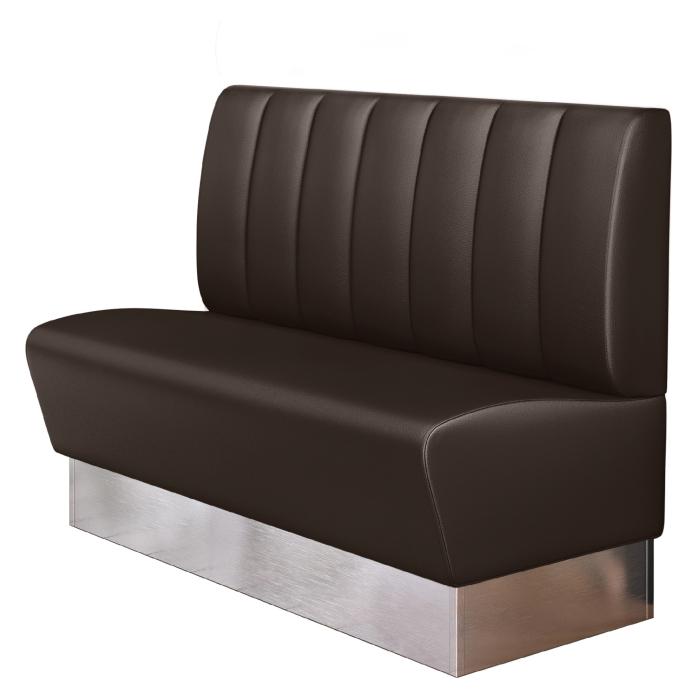 DALLAS | Banco tapizado para hostelería | Ancho:Alto 140 x 103 cm | Marrón | Rayas | Cuero