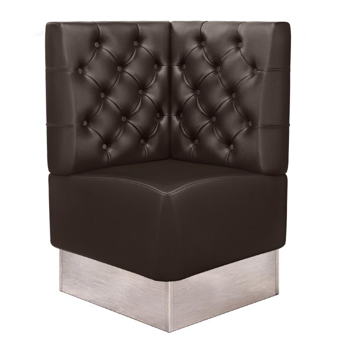 DALLAS | Banco esquinero para hostelería | Ancho:Alto 64 x 103 cm | Marrón | Chesterfield | Cuero