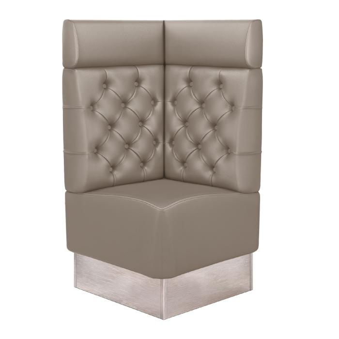 DALLAS | Banco esquinero para hostelería | Ancho:Alto 64 x 128 cm | Taupe | Chesterfield | Cuero