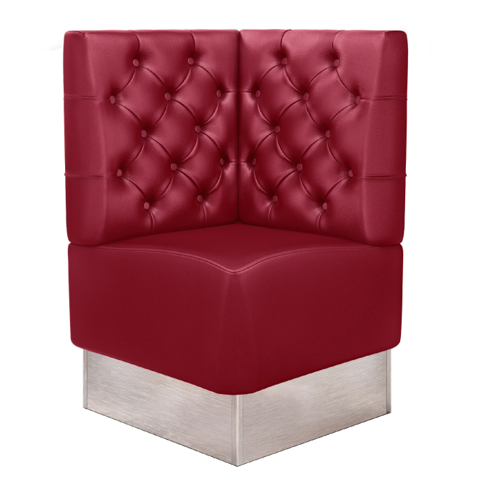 DALLAS | Gastro Eckbank | B:H 64 x 103 cm | Rot | Chesterfield | Leder