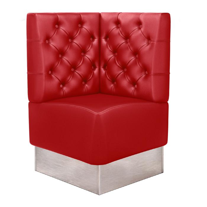 DALLAS | Banco esquinero para hostelería | Ancho:Alto 64 x 103 cm | Rojo | Chesterfield | Cuero