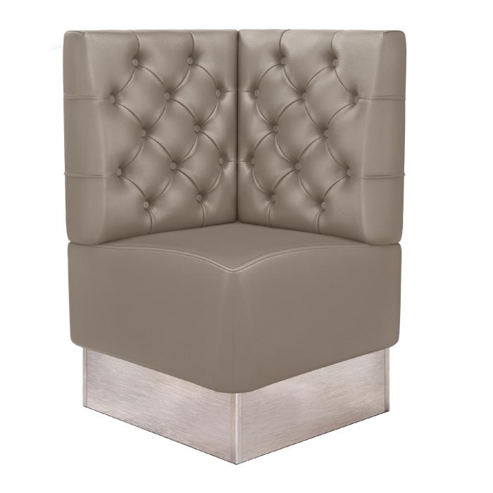 DALLAS | Banco esquinero para hostelería | Ancho:Alto 64 x 103 cm | Taupe | Chesterfield | Cuero