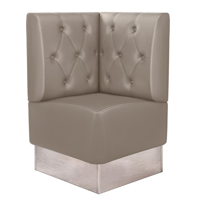 DALLAS | Banco esquinero para hostelería | Ancho:Alto 64 x 103 cm | Taupe | Rombo Chesterfield | Cuero