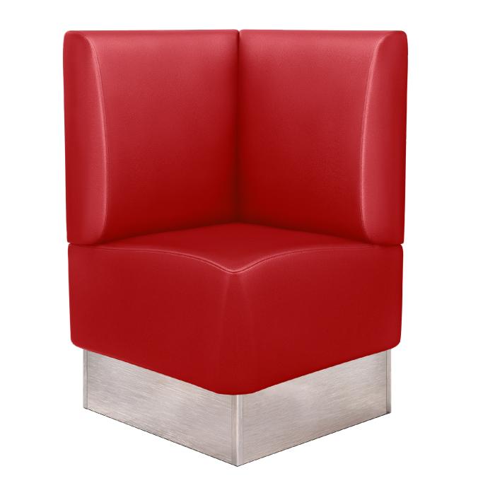 DALLAS | Banco esquinero para hostelería | Ancho:Alto 64 x 103 cm | Rojo | Suave | Cuero
