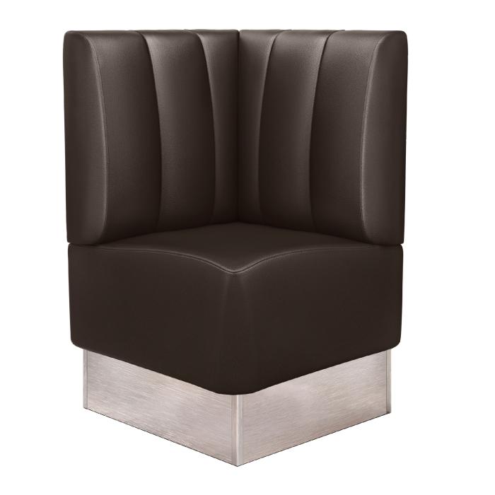 DALLAS | Banco esquinero para hostelería | Ancho:Alto 64 x 103 cm | Marrón | Rayas | Cuero