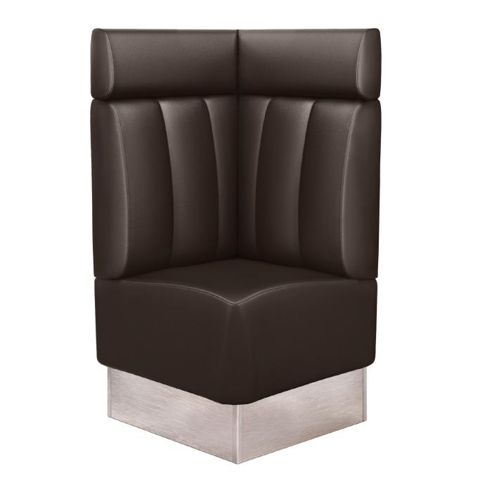 DALLAS | Banco esquinero para hostelería | Ancho:Alto 64 x 128 cm | Marrón | Rayas | Cuero