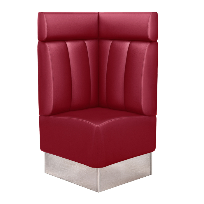 DALLAS | Gastro Eckbank | B:H 64 x 128 cm | Rot | Gestreift | Leder