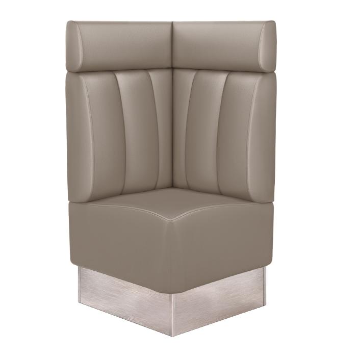 DALLAS | Banco esquinero para hostelería | Ancho:Alto 64 x 128 cm | Taupe | Rayas | Cuero